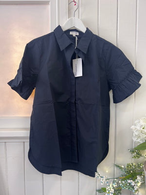 COTTON RUFFLE SLEEVE SHIRT