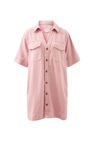 SAMMY RELAXED SHIRT DRESS- PINK