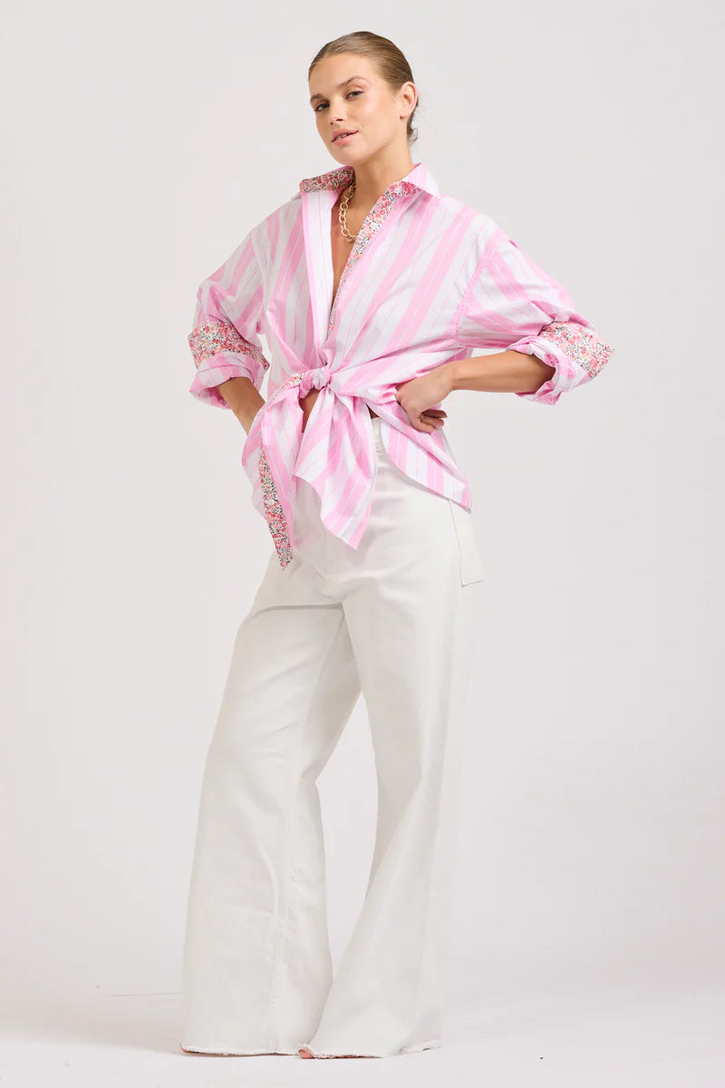 BOYFRIEND OVERSIZED SHIRT- BLUE OR PINK