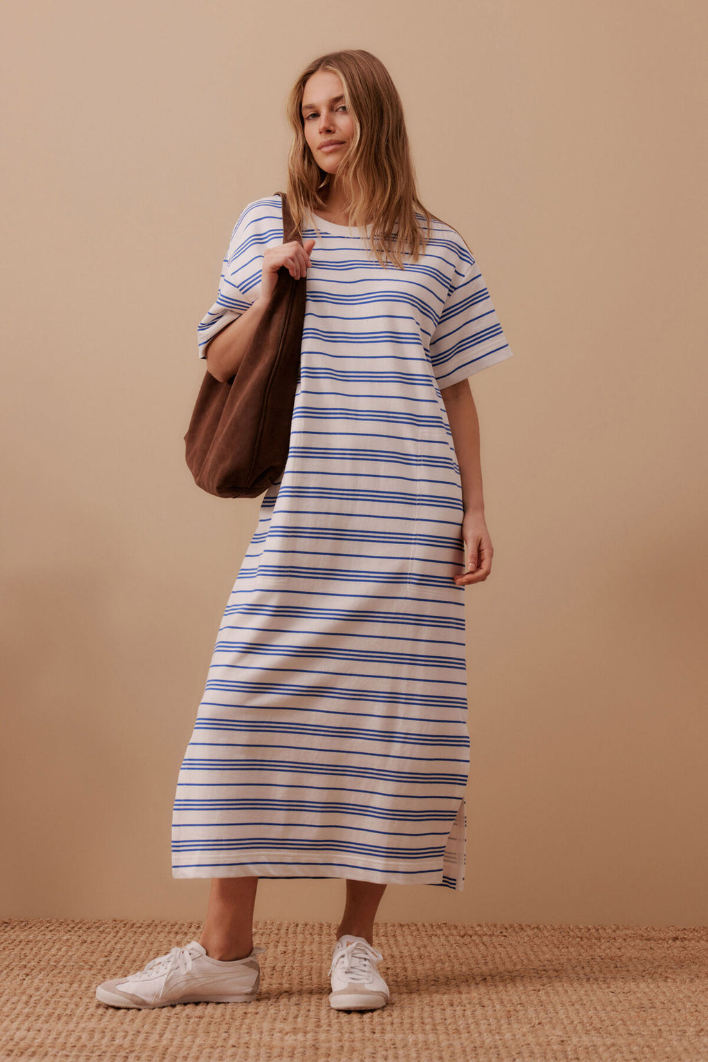 CHARLOTTE MIDI TERRY DRESS- AZURE