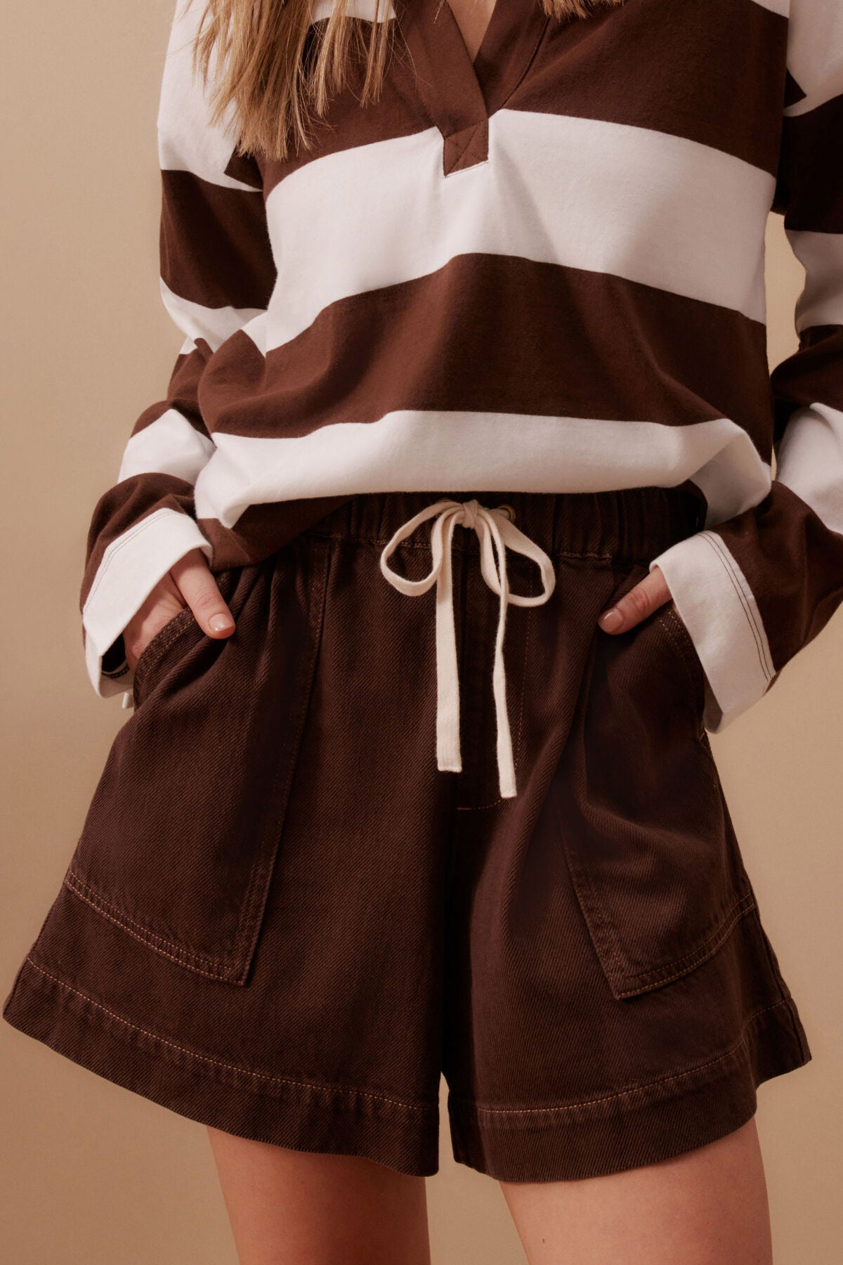 DARCY RELAXED SHORTS-CHOC