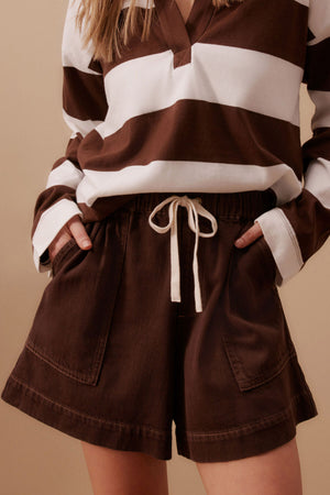 DARCY RELAXED SHORTS-CHOC