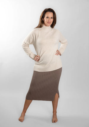 POLO NECK JUMPER- OATMEAL