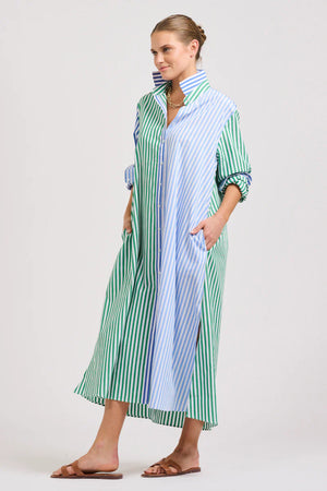 LUNA BLUE GREEN SHIRTDRESS