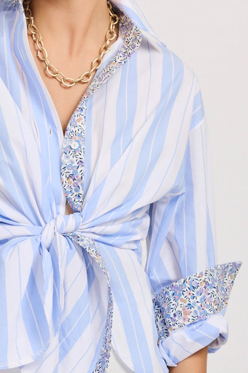 BOYFRIEND OVERSIZED SHIRT- BLUE OR PINK