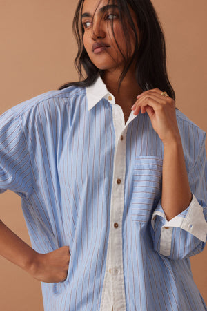 PETA OVERSIZED SHIRT- POWDER BLUE