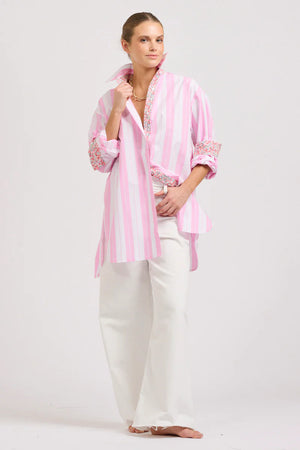 BOYFRIEND OVERSIZED SHIRT- BLUE OR PINK