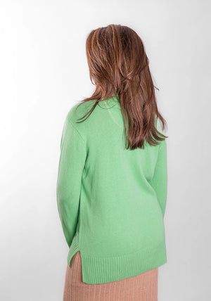 POLO NECK JUMPER- BRIGHT GREEN