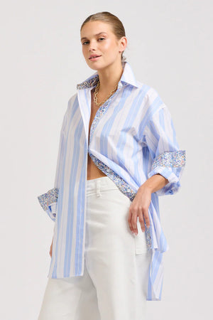 BOYFRIEND OVERSIZED SHIRT- BLUE OR PINK