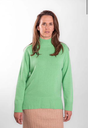 POLO NECK JUMPER- BRIGHT GREEN