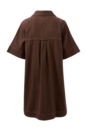 SAMMY RELAXED SHIRT DRESS-CHOC