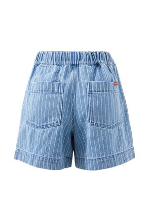 DARCY RELAXED SHORTS-INDIGO STRIPE