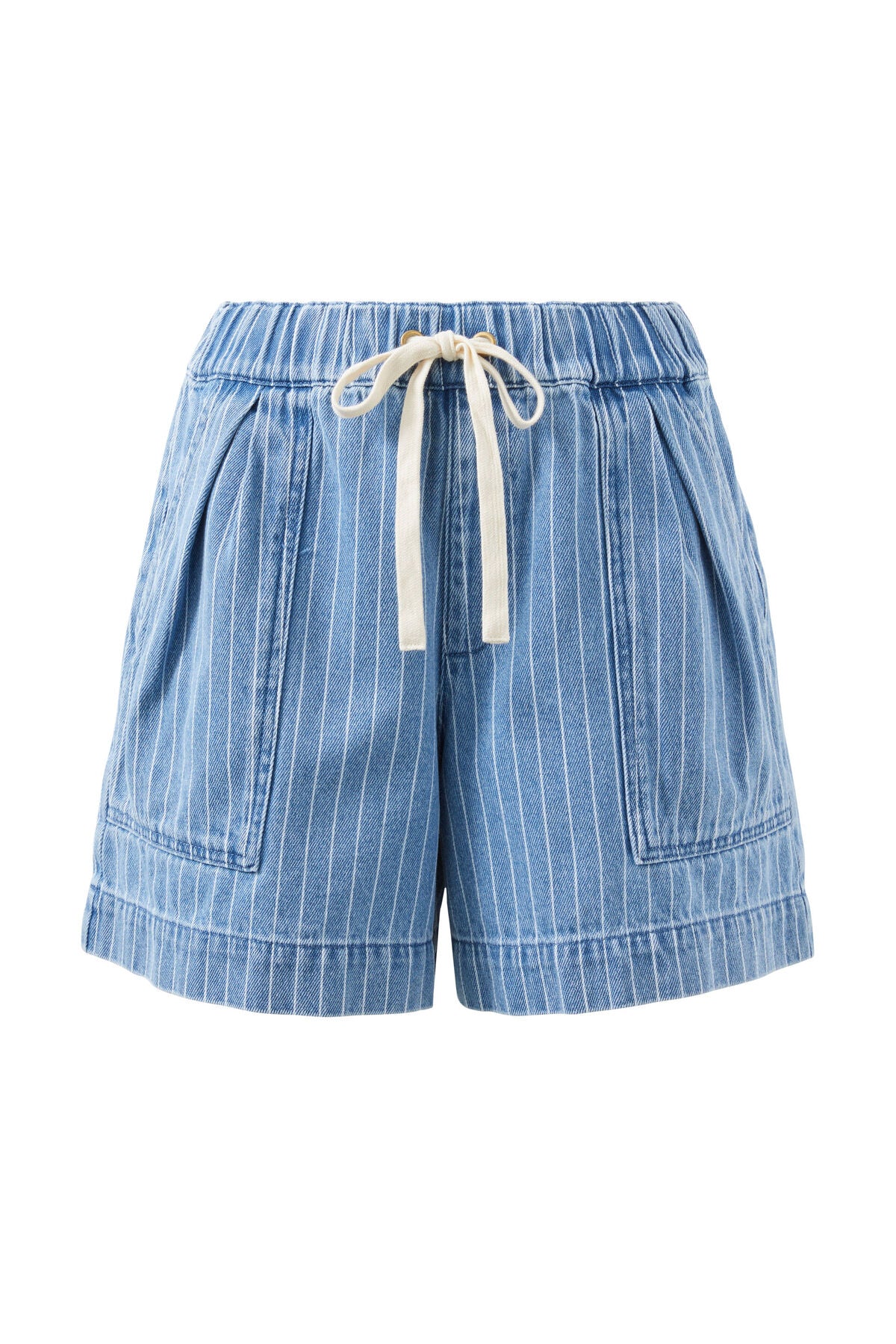 DARCY RELAXED SHORTS-INDIGO STRIPE