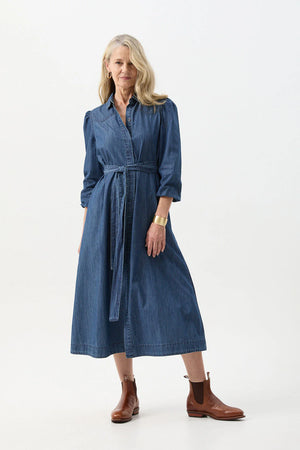 CHAMBRAY SHIRT DRESS
