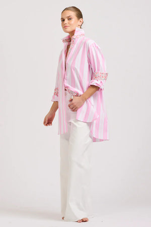 BOYFRIEND OVERSIZED SHIRT- BLUE OR PINK