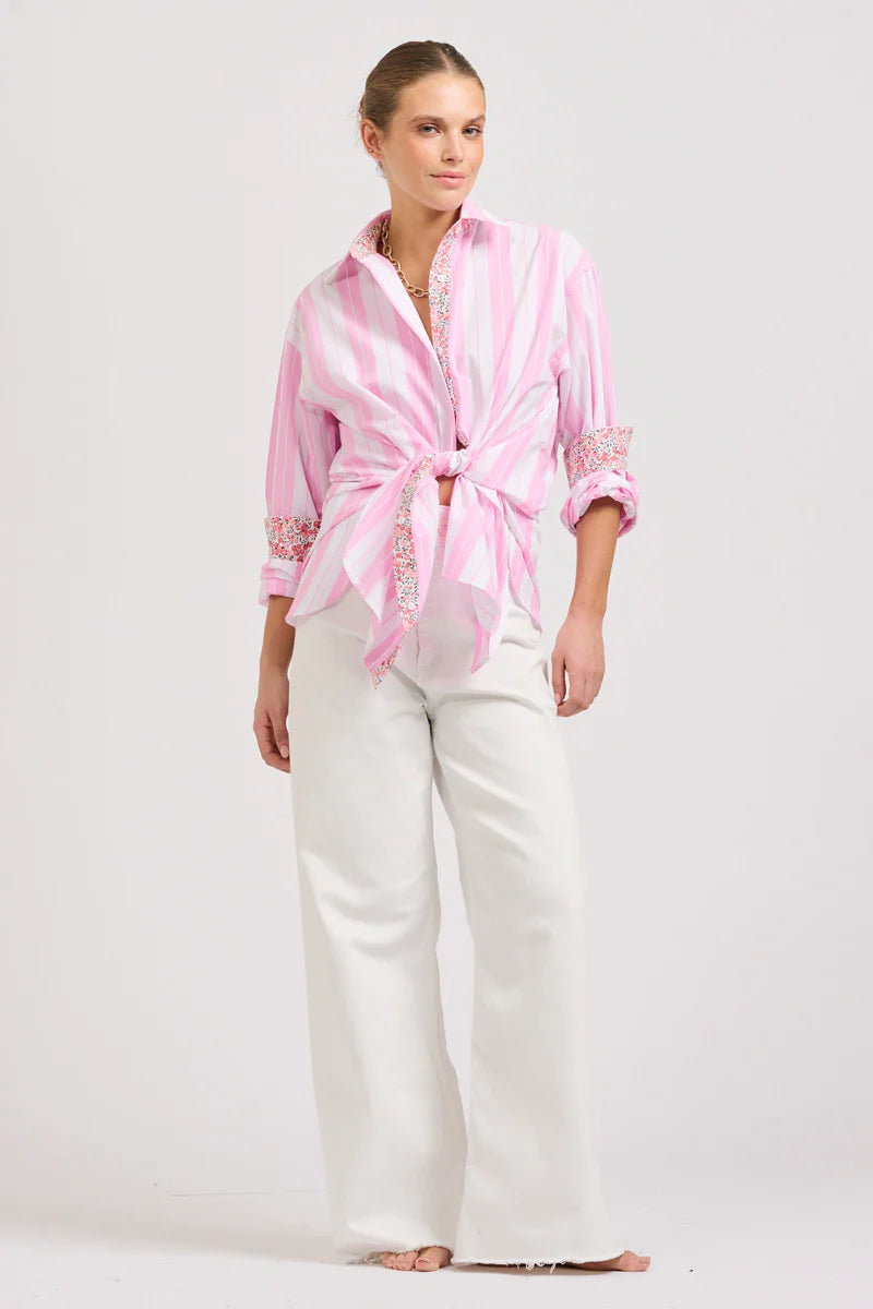 BOYFRIEND OVERSIZED SHIRT- BLUE OR PINK