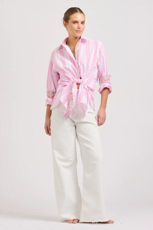BOYFRIEND OVERSIZED SHIRT- BLUE OR PINK