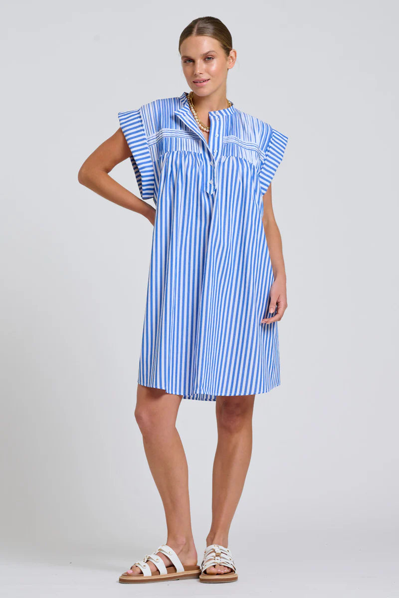 BELLA DRESS- BLUE STRIPE