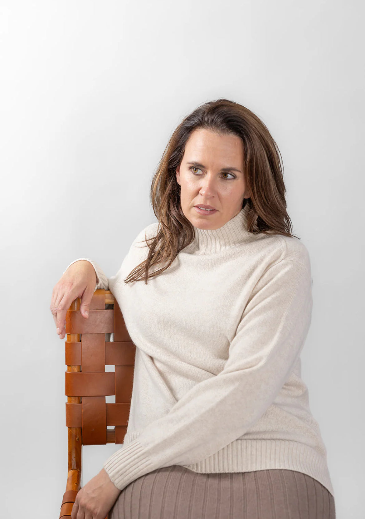 POLO NECK JUMPER- OATMEAL
