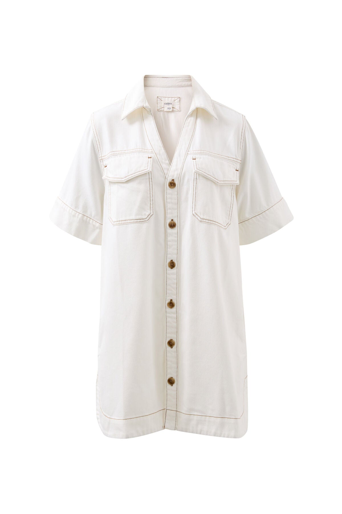 SAMMY RELAXED SHIRT DRESS-ECRU