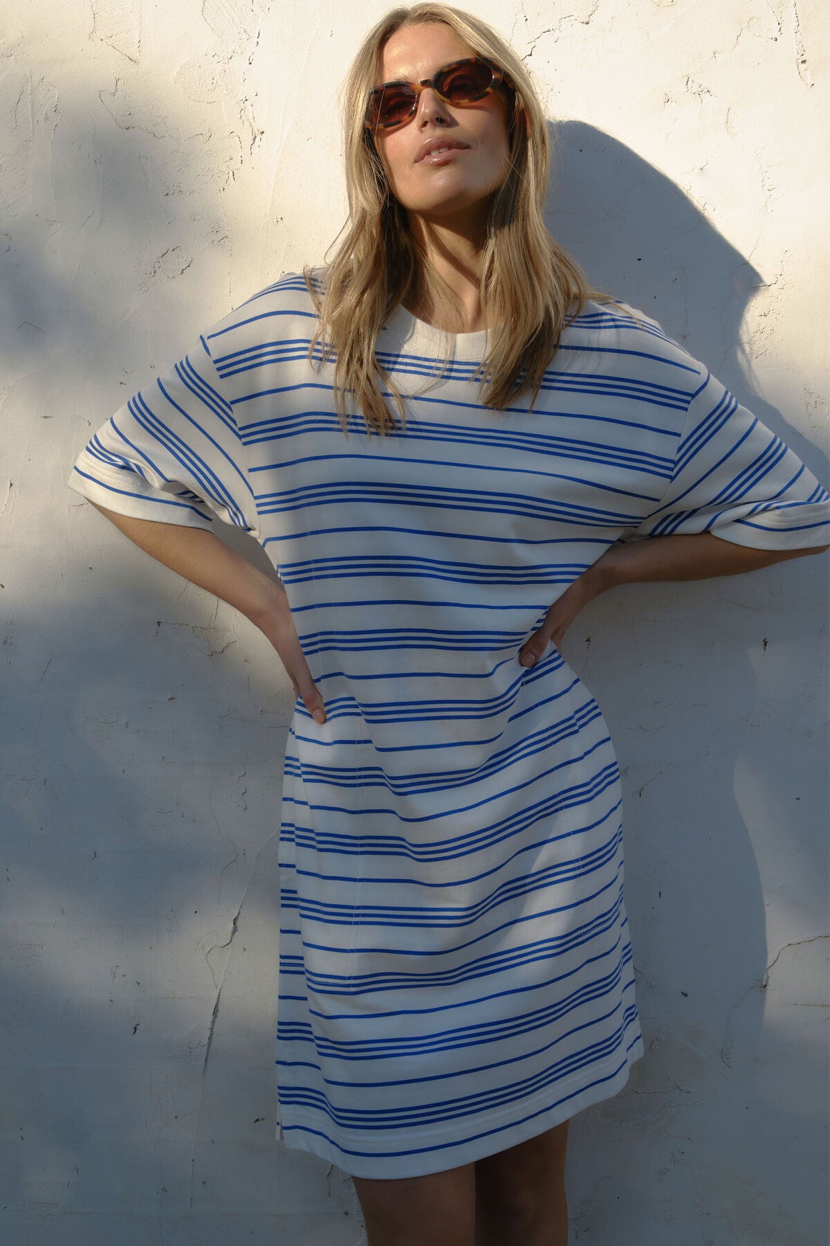 CLEO MINI TERRY DRESS- AZURE