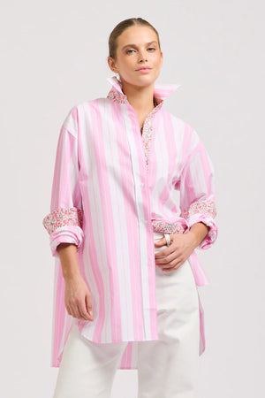 BOYFRIEND OVERSIZED SHIRT- BLUE OR PINK