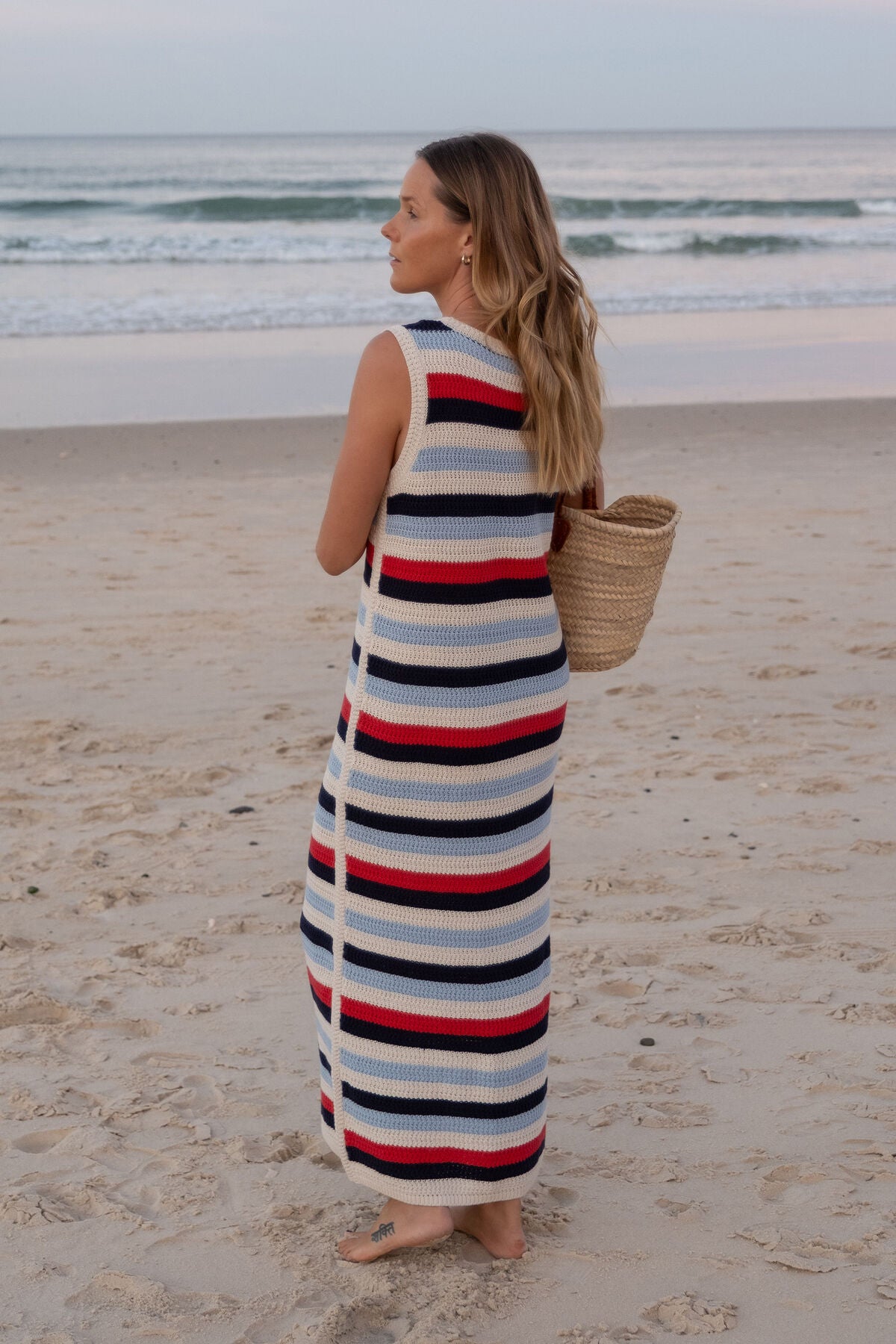 TEXTURED STRIPE KNIT DRESS