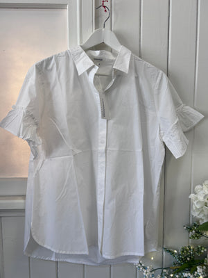 COTTON RUFFLE SLEEVE SHIRT