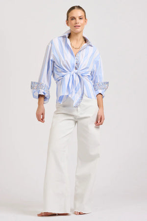 BOYFRIEND OVERSIZED SHIRT- BLUE OR PINK