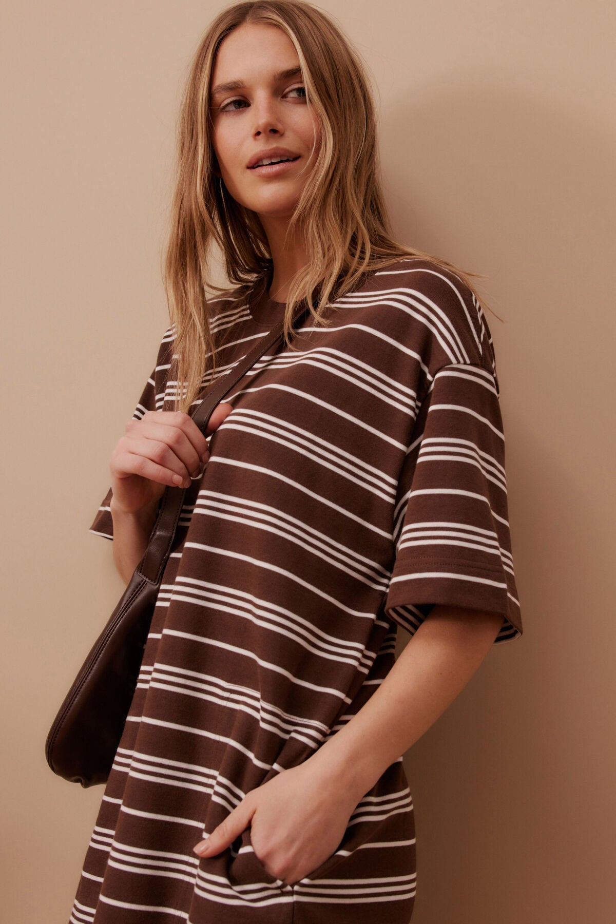 CLEO MINI TERRY DRESS- CHOC