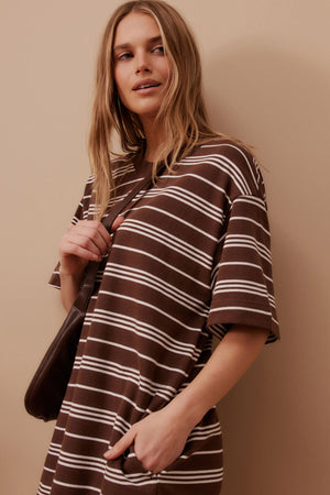 CLEO MINI TERRY DRESS- CHOC