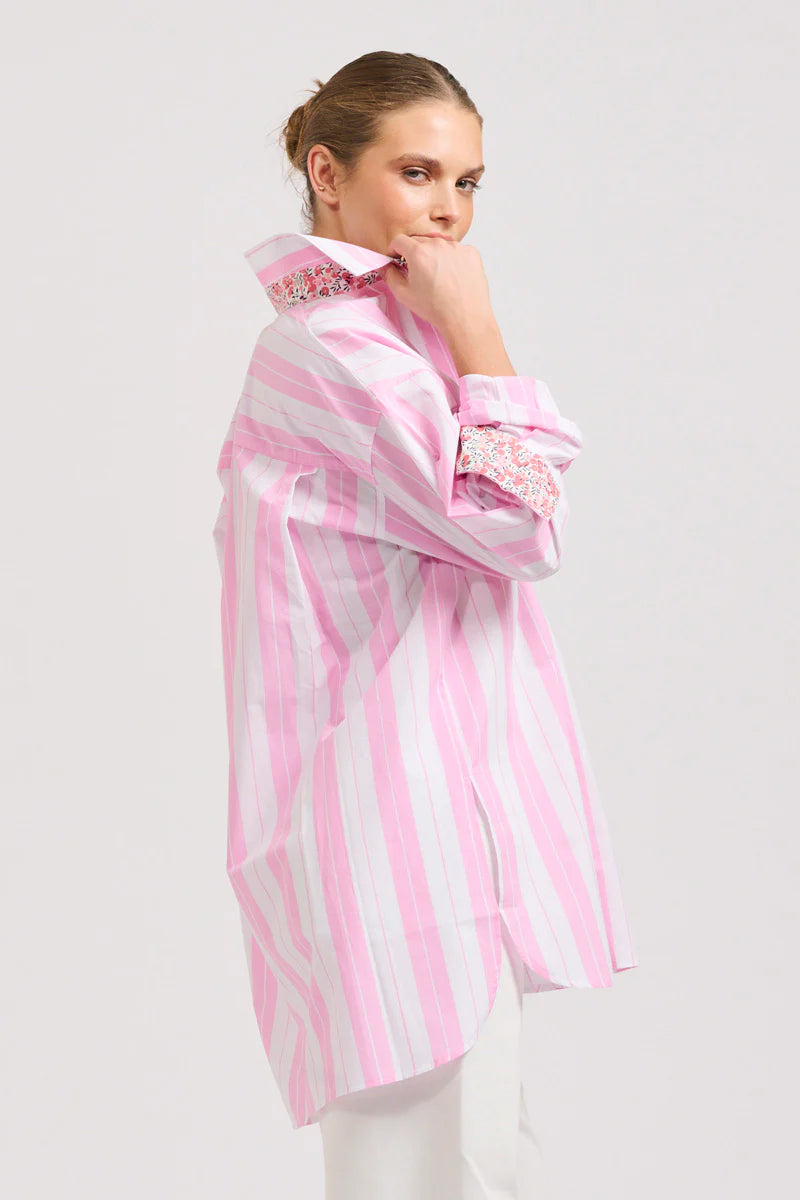 BOYFRIEND OVERSIZED SHIRT- BLUE OR PINK