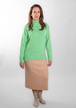 POLO NECK JUMPER- BRIGHT GREEN