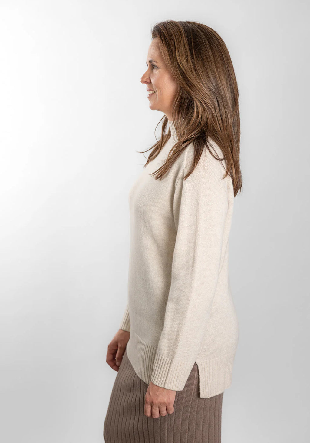 POLO NECK JUMPER- OATMEAL