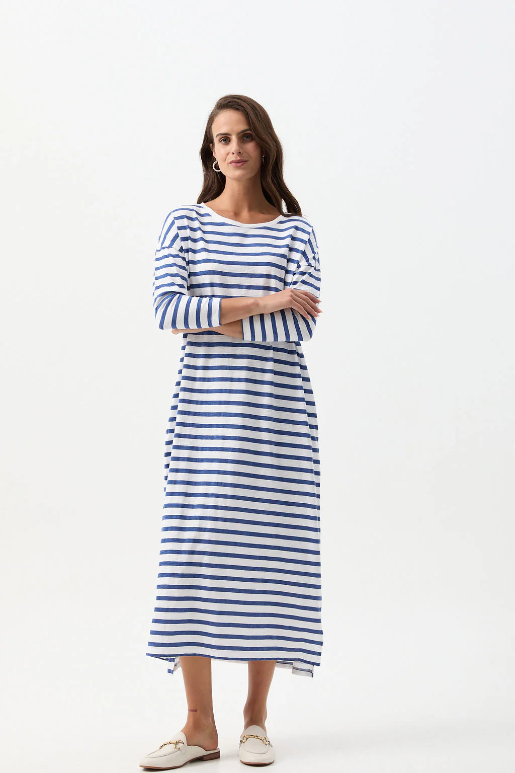STRIPE LONG SLEEVE DRESS