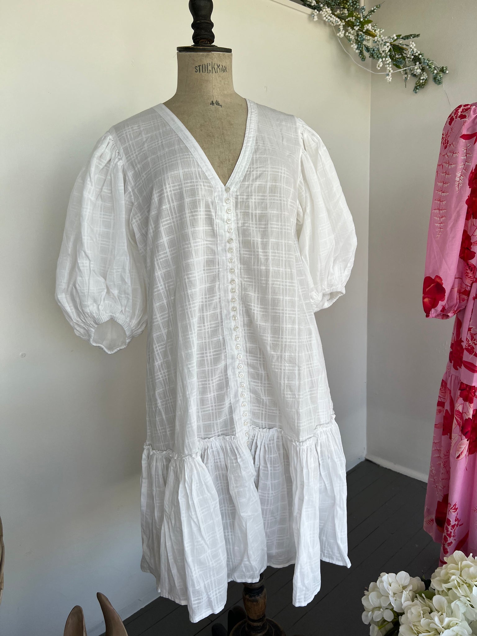 RITA MIDI DRESS- WHITE