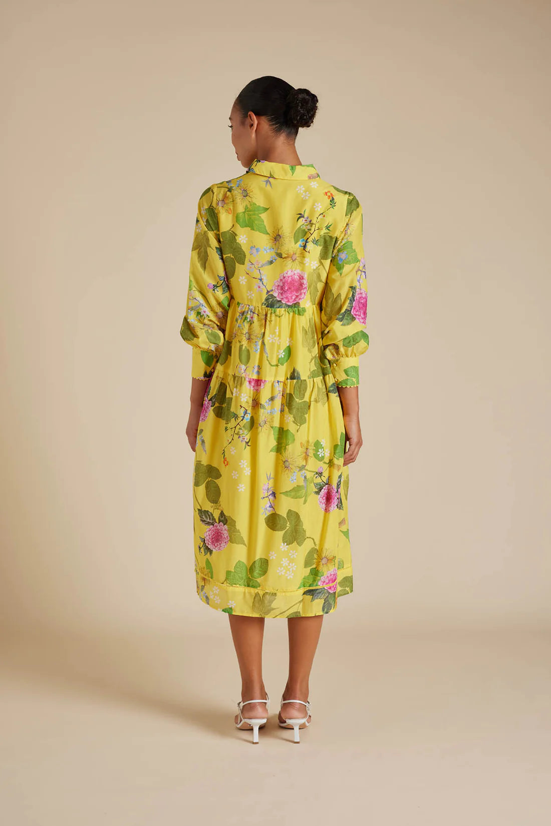 HAZEL COTTON SILK DRESS IN MUSTARD