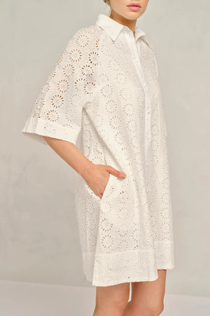 AURIENNE LINEN BROIDERY DRESS