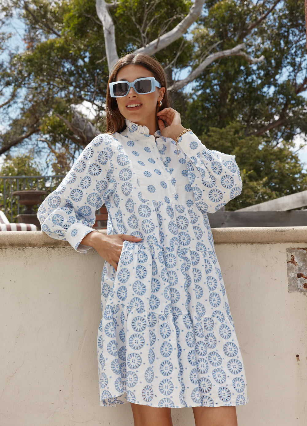 STELLA LINEN BROIDERY DRESS