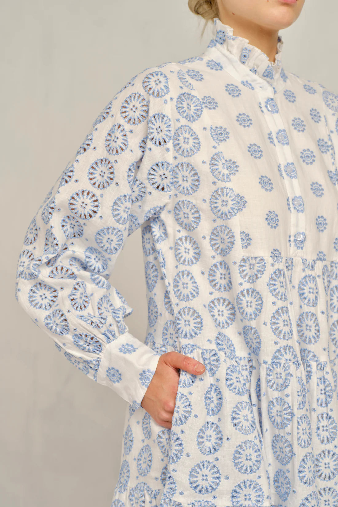 STELLA LINEN BROIDERY DRESS