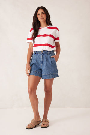 SLOUCHY SPLIT HEM TEE