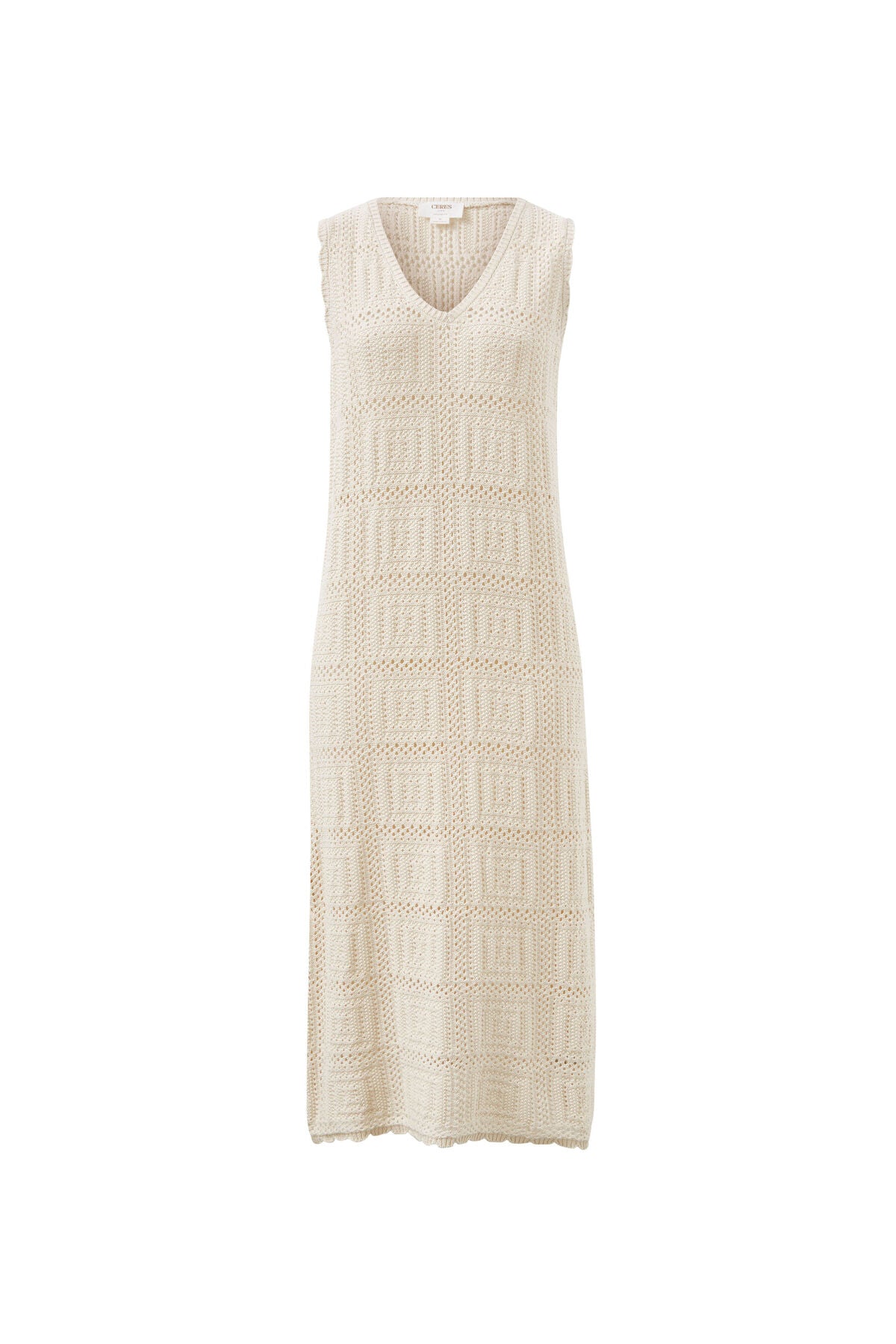 SQUARE KNIT MIDI TANK DRESS