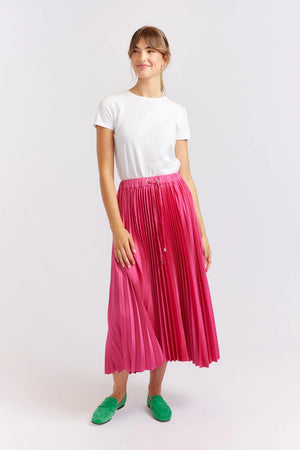 COSMOS PLEATED SKIRT- BERRY