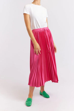 COSMOS PLEATED SKIRT- BERRY