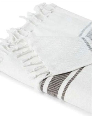 GREY STRIPE HAND TOWEL