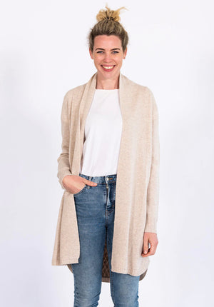 CABLE CARDIGAN - ALMOND