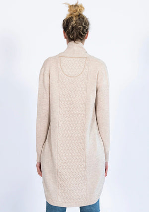 CABLE CARDIGAN - ALMOND